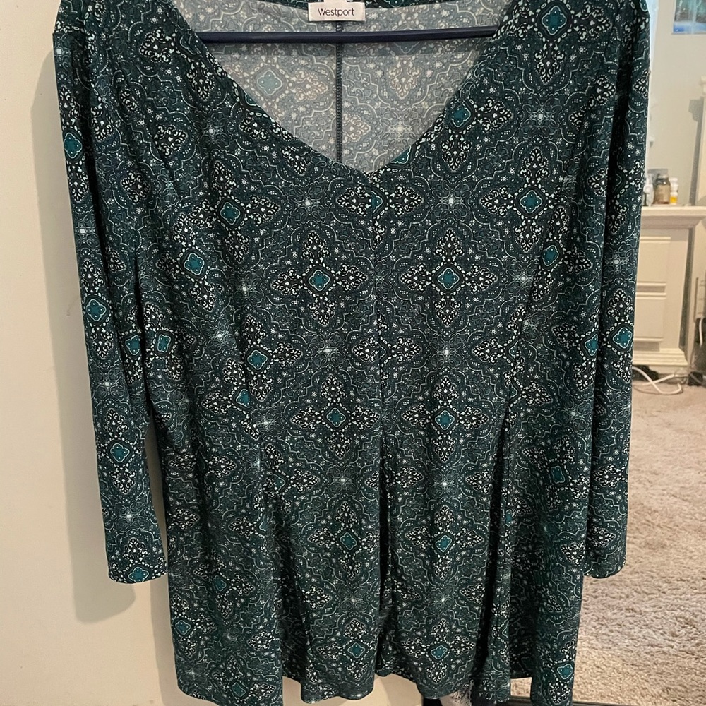 Westport top xl green blue white